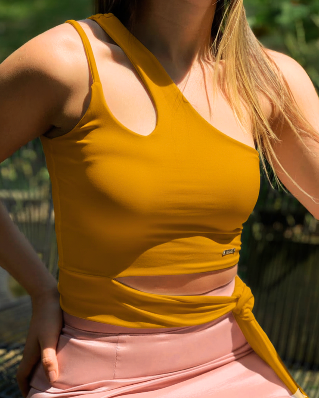 Blusa manga sisa amarrar en cintura