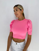 Blusa Manga Corta Escote Espalda Amarra