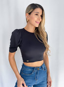 Blusa Manga Corta Escote Espalda Amarra