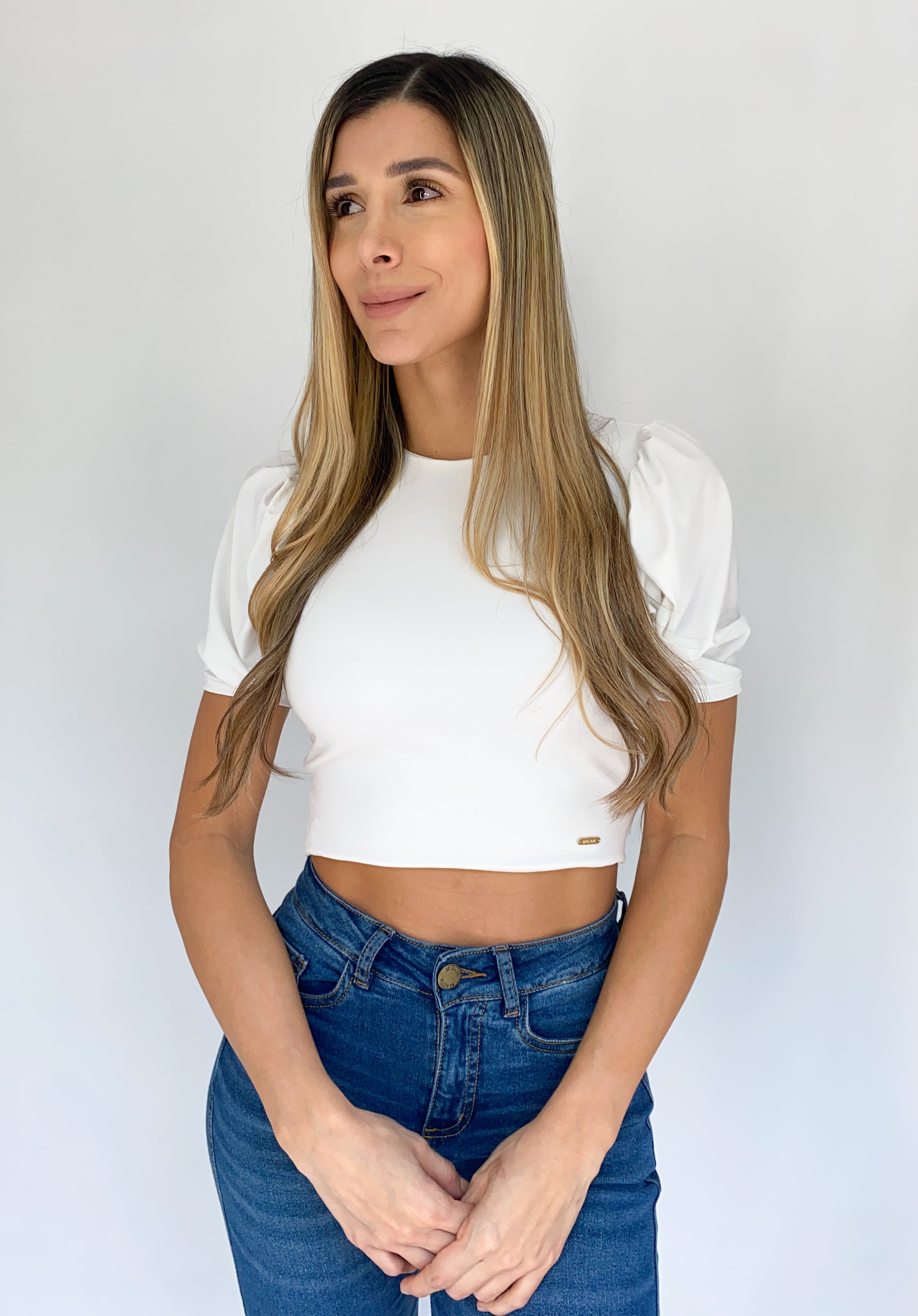 Blusa Manga Corta Escote Espalda Amarra