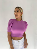Blusa Manga Corta Escote Espalda Amarra