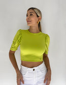 Blusa Manga Corta Escote Espalda Amarra