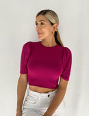 Blusa Manga Corta Escote Espalda Amarra