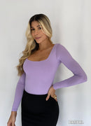 Body Manga Larga Cuello Cuadrado