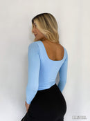 Body Manga Larga Cuello Cuadrado