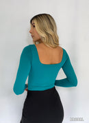 Body Manga Larga Cuello Cuadrado