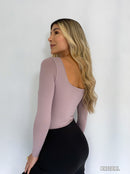 Body Manga Larga Cuello Cuadrado