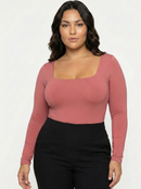 Body Manga Larga Cuello Cuadrado Plus