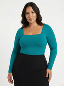 Body Manga Larga Cuello Cuadrado Plus