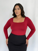 Body Manga Larga Cuello Cuadrado Plus