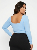 Body Manga Larga Cuello Cuadrado Plus