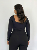 Body Manga Larga Cuello Cuadrado Plus