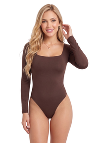 Body Manga Larga Cuello Cuadrado