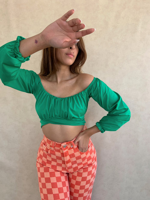 Blusa Manga Larga Amarrar Cintura