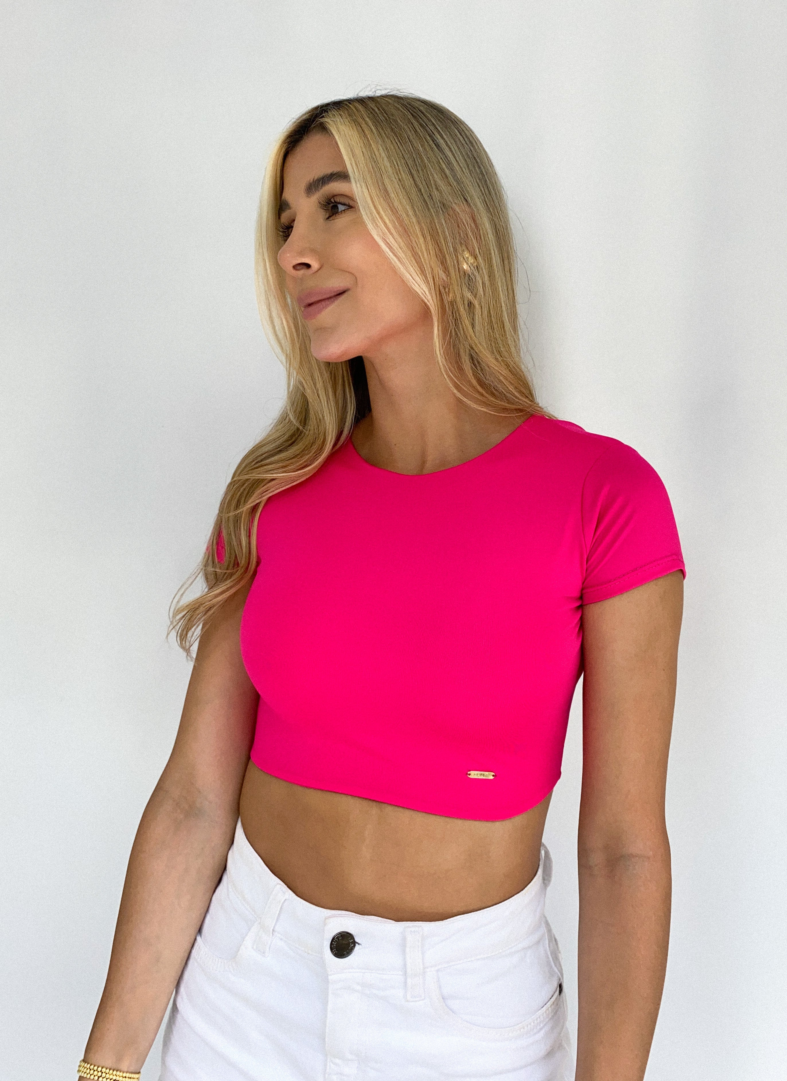 Blusa Manga Corta Escote Atras Tiras