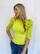 Blusa Lycrada Cuello Redondo Manga Larga