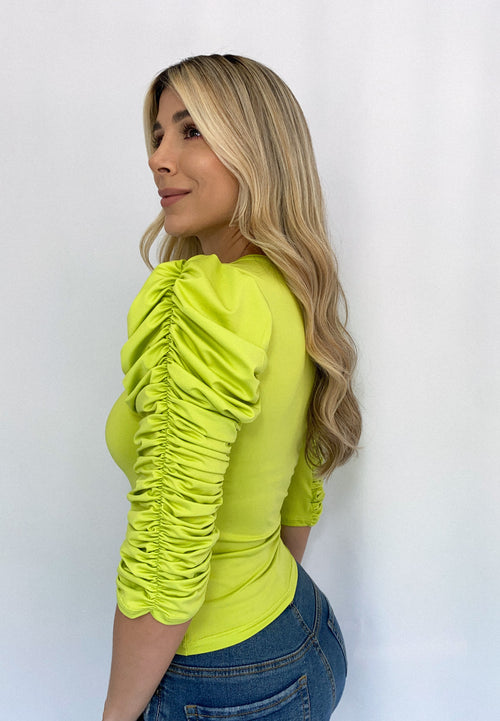 Blusa Lycrada Cuello Redondo Manga Larga