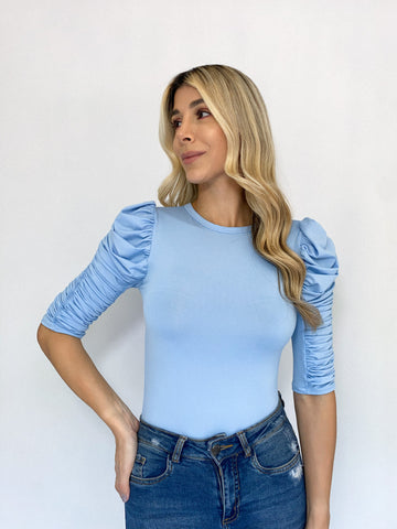 Blusa Lycrada Cuello Redondo Manga Larga