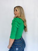 Blusa Lycrada Cuello Redondo Manga Larga