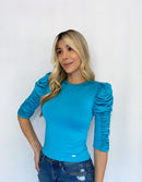 Blusa Lycrada Cuello Redondo Manga Larga