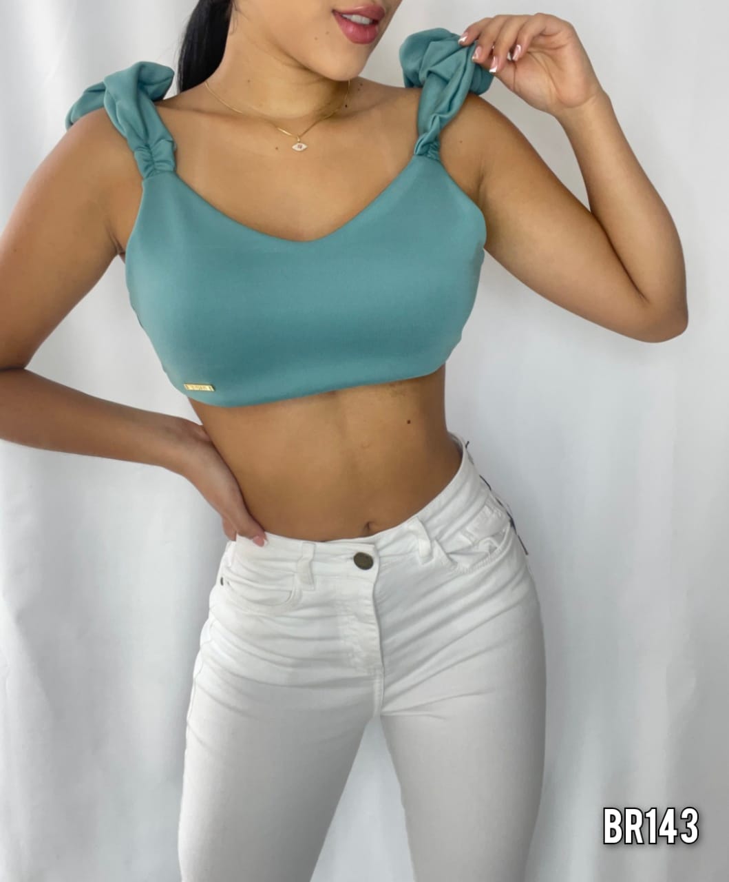 Crop Top Amarrar Tiras Anchas