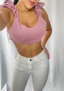 Crop Top Amarrar Tiras Anchas