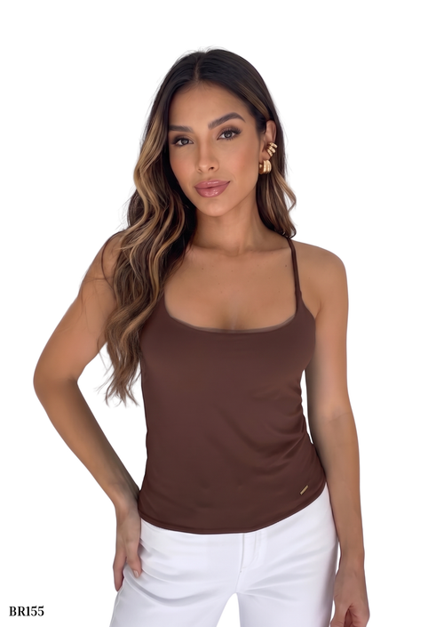 Blusa Licrada Tiras Unicolor