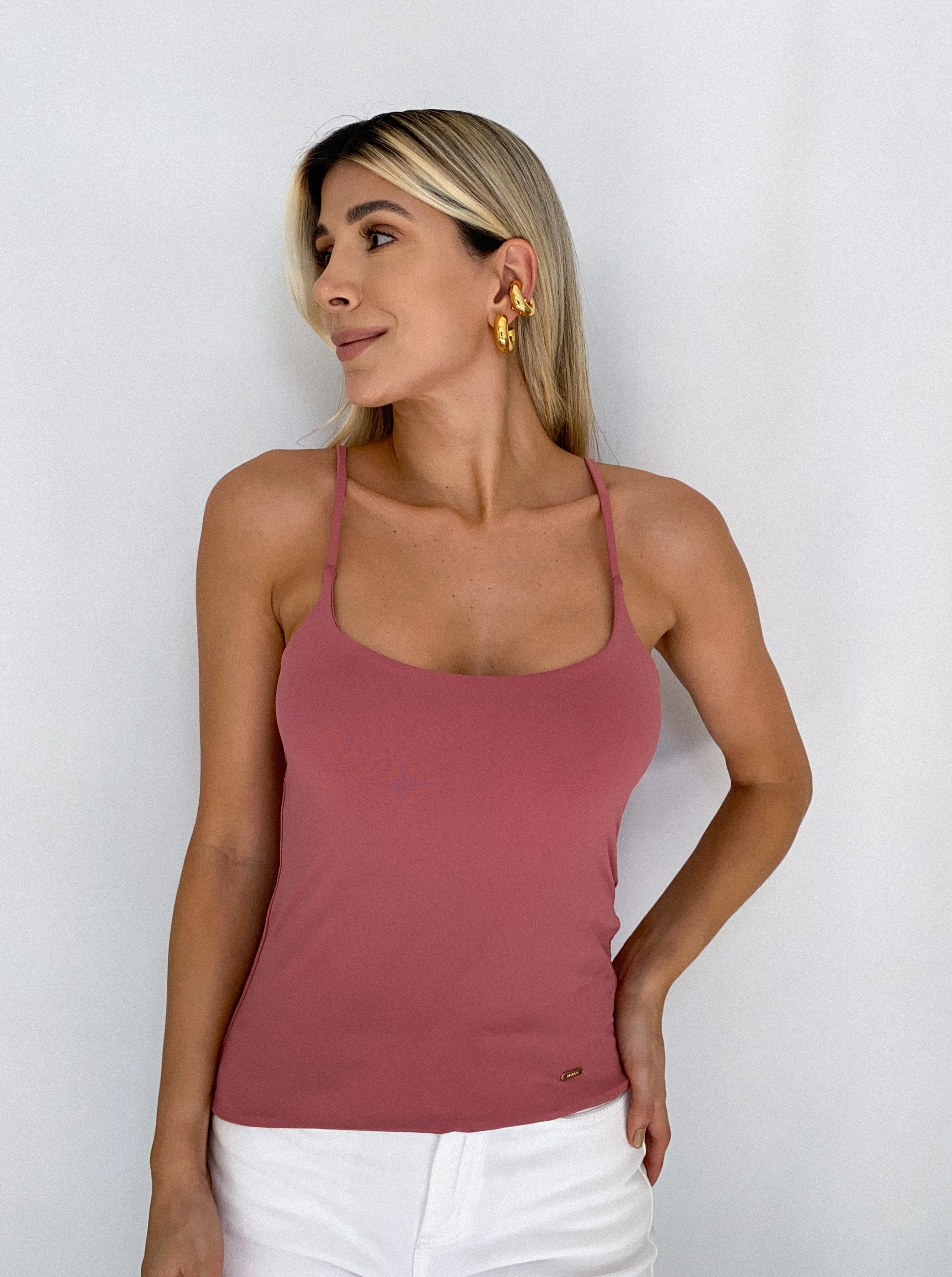 Blusa Licrada Tiras Unicolor