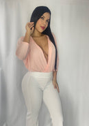 Body Manga Larga Escote Cruzado