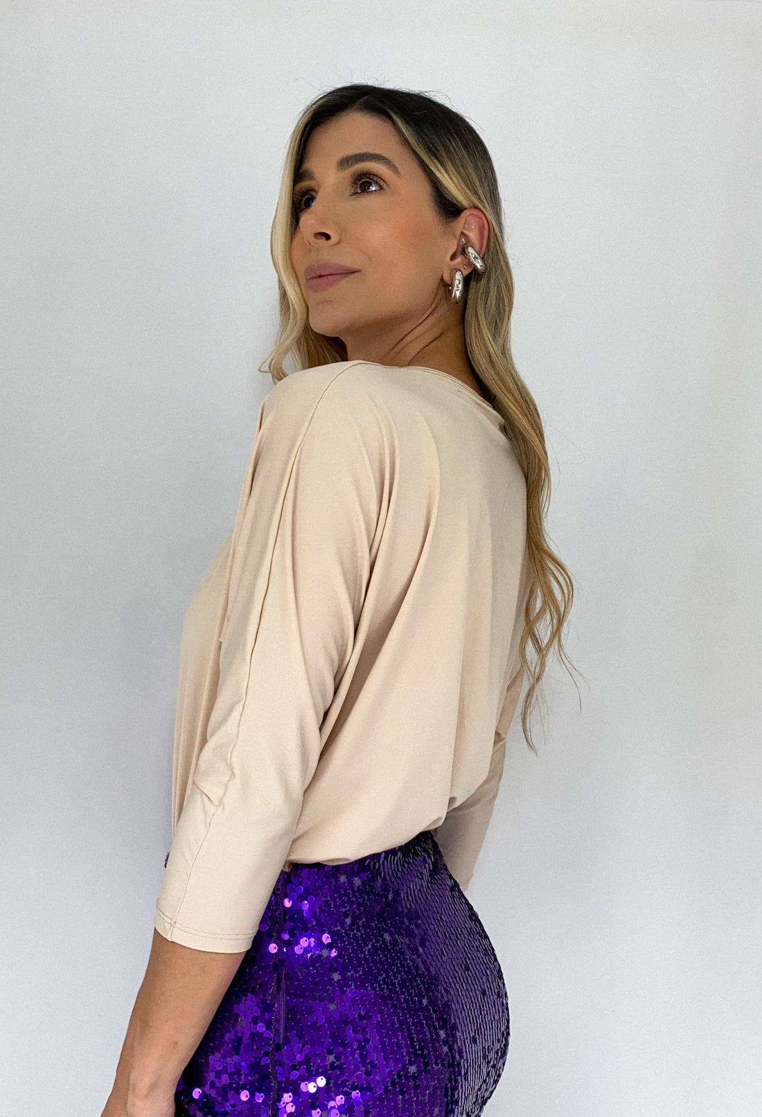 Body Manga Larga Escote Cruzado