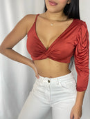 Blusa Asimetrica Manga Larga 1Tira Escot