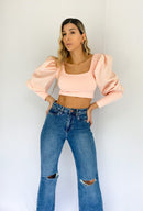 Blusa Corta Manga Larga Popelina Puno