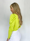 Blusa Manga Larga Runche En El Centro Un