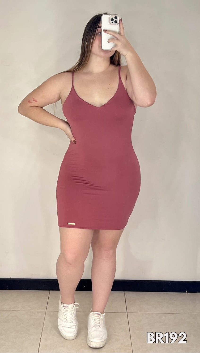 Vestido Escote En V Tiras Talla Plus