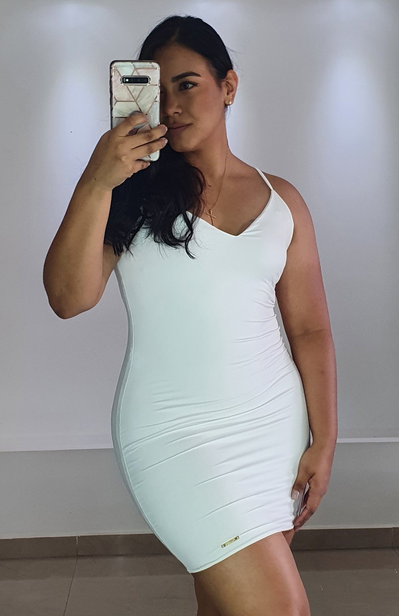 Vestido Escote En V Tiras Talla Plus