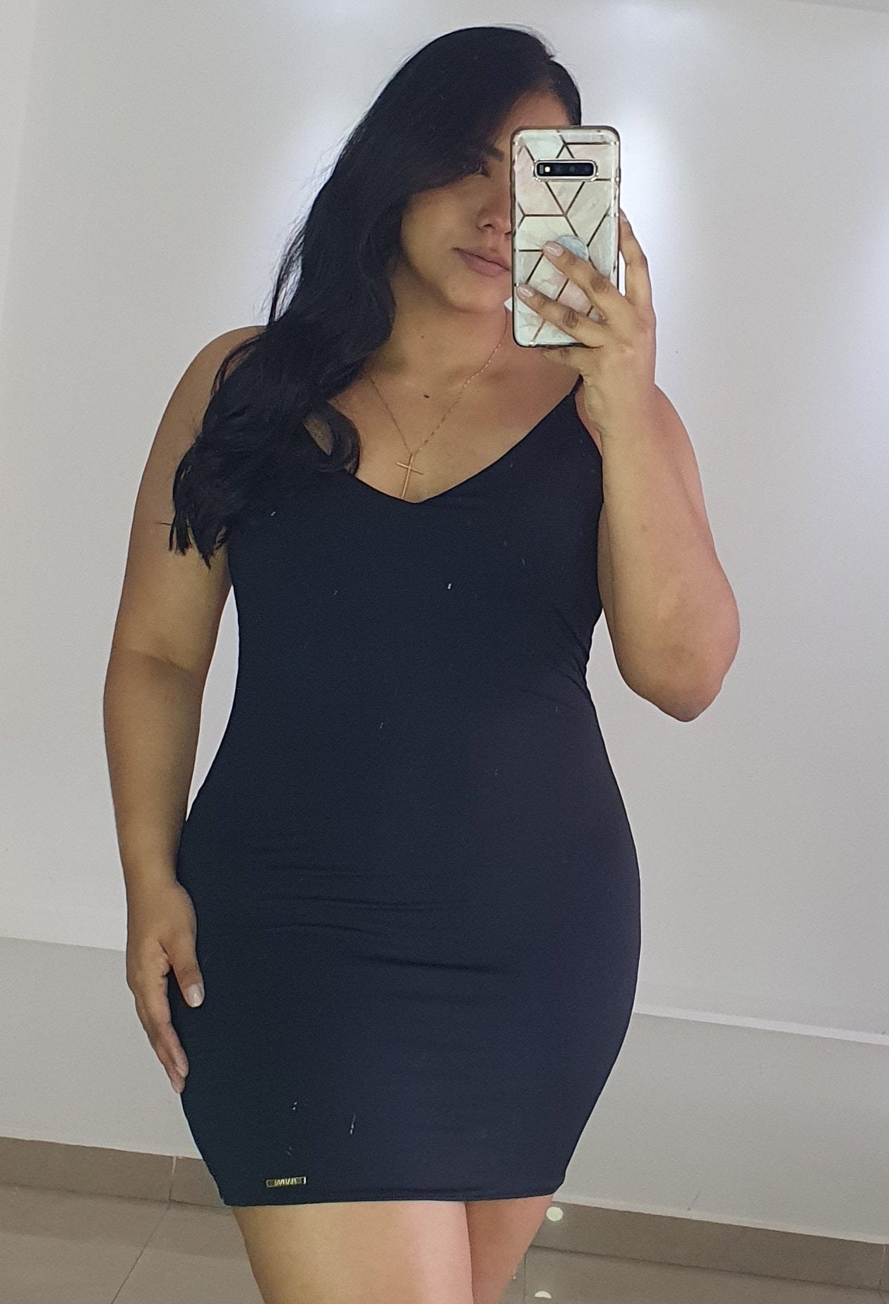 Vestido Escote En V Tiras Talla Plus