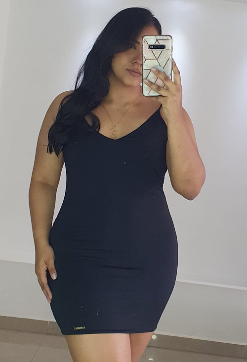 Vestido Escote En V Tiras Talla Plus
