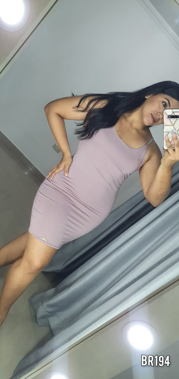 Vestido Tiras Strass Tallas Plus