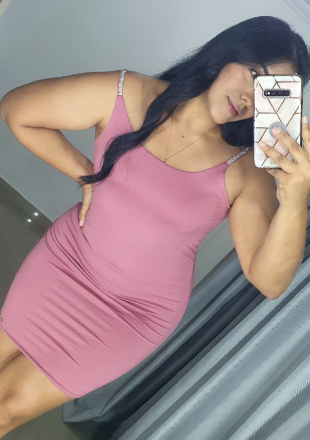 Vestido Tiras Strass Tallas Plus