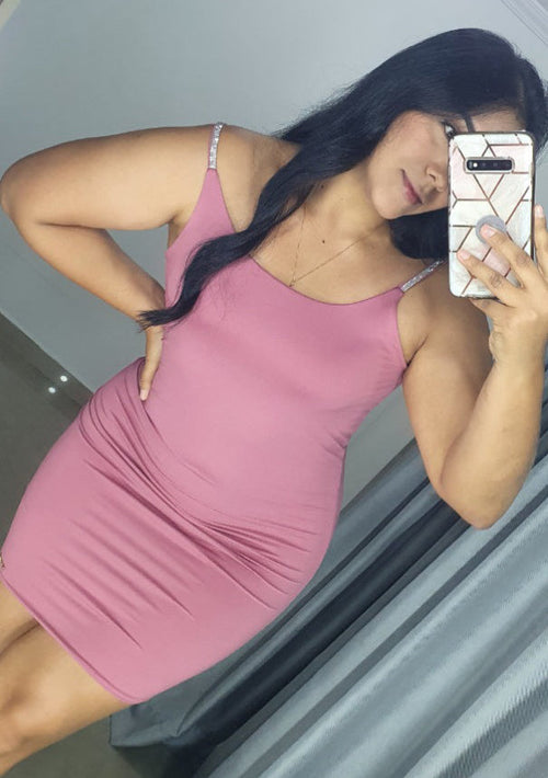 Vestido Tiras Strass Tallas Plus
