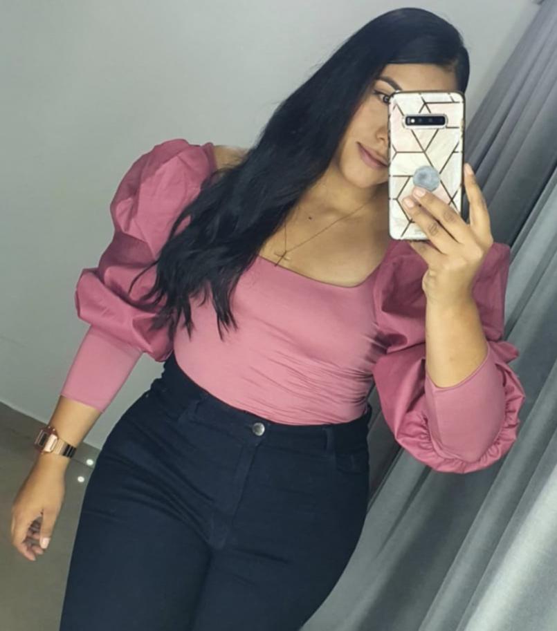 Blusa Corta Manga Larga Popelina Plus