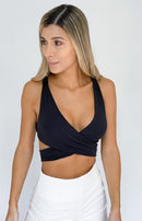 Crop Top Cruzado De Tiras Enresortado