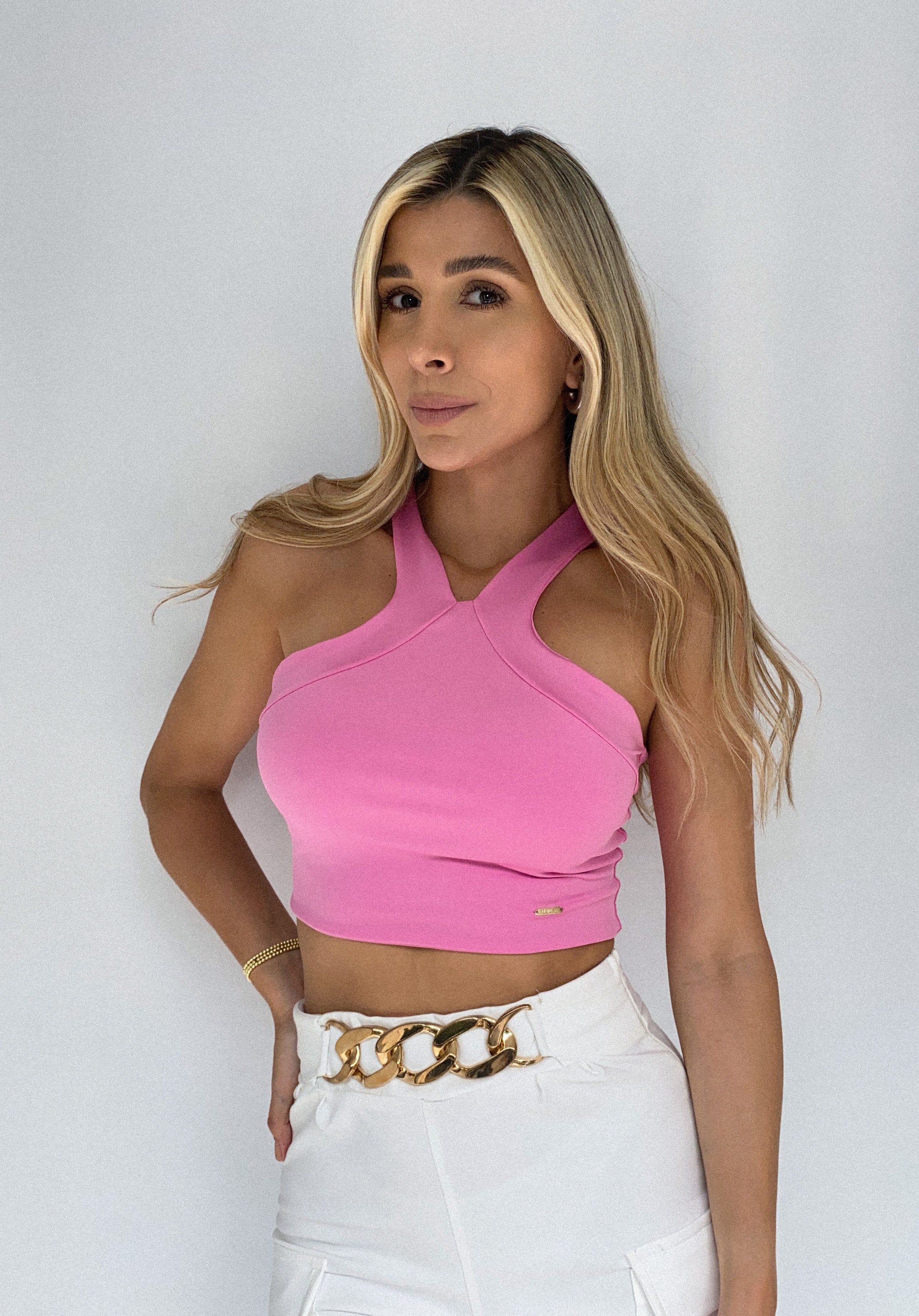 Crop Top Tiras Cuello V