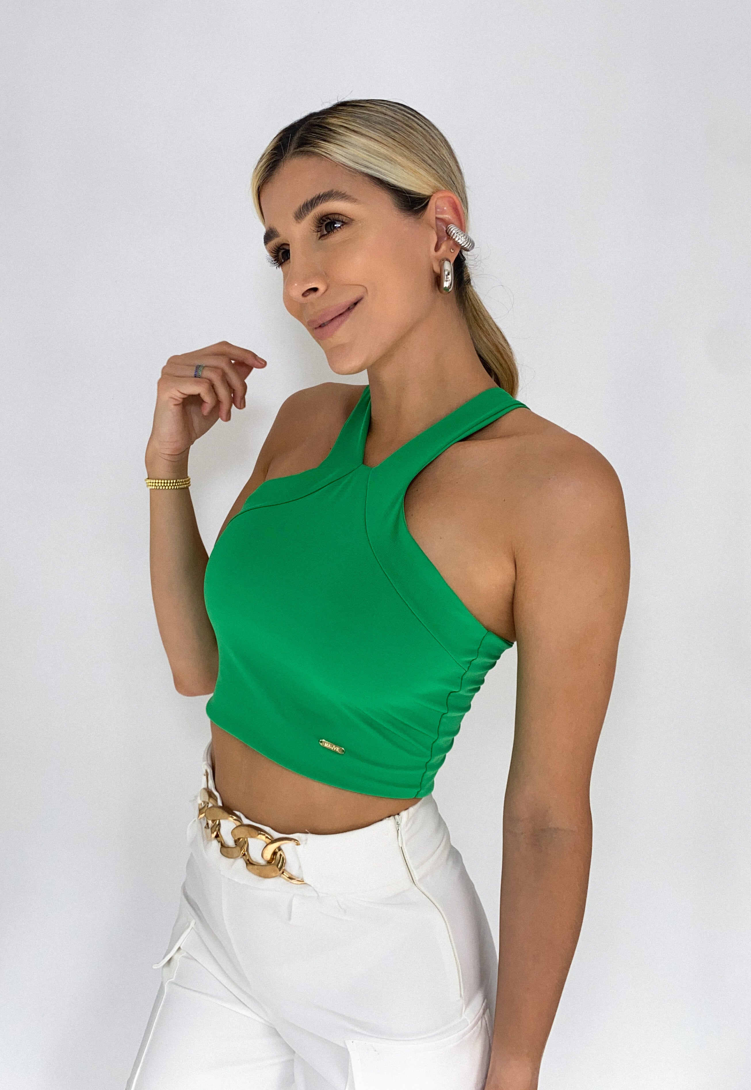 Crop Top Tiras Cuello V