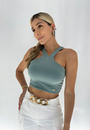 Crop Top Tiras Cuello V