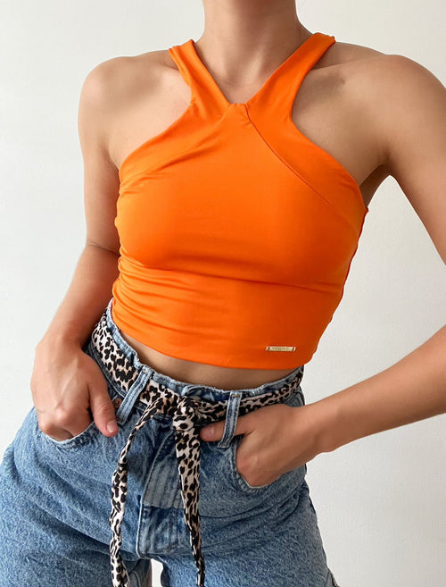 Crop Top Tiras Cuello V