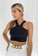 Crop Top Tiras Cuello V