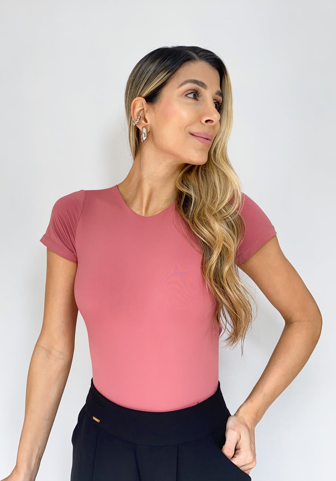 Body Manga Corta Escote Atras