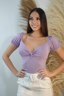 Blusa Manga Corta Nudo En El Centro