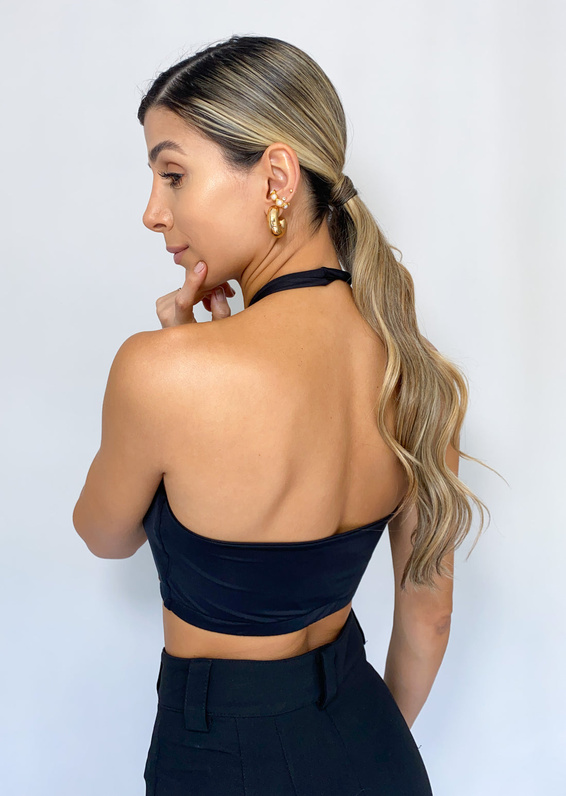 Crop Top Enresortado Unicolor